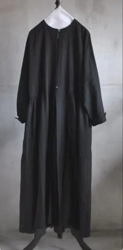ART&SCIENCE Side gather coat dress Black