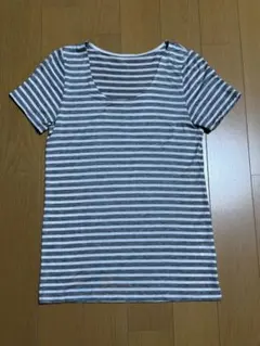 SHIPS ボーダー 半袖カットソー グレー×ホワイト　Mサイズのサムネイル
