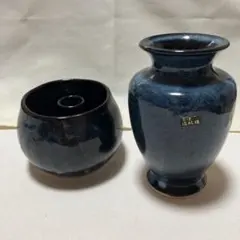 福島県会津本郷、流紋焼　陶器 花瓶 2個
