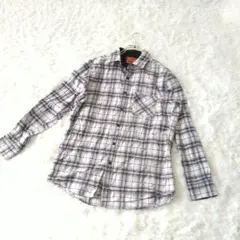 UNIQLOユニクロ　フランネル長袖ネルシャツ　M　　チェック柄　アイボリー
