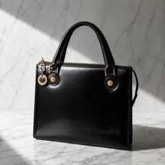 GIANNI VERSACE 鞄 バッグ ハンドバッグ ブラック 【KB56】 - メルカリ