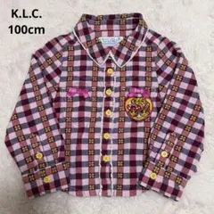 K.L.C. チェック柄 長袖シャツ 100cm