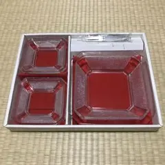 【新品未使用品】ガラス角皿セット【昭和レトロ】