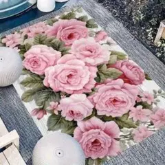 ✨最安値✨ エレガント ローズ 玄関マット 40×60 薔薇 上品 滑り止め