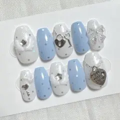 【現品】ネイルチップ　ウィッシュコア　水色