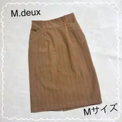 【M.deux/エムドゥ】 タイトスカート ブラウン オレンジ ひざ丈 (M)のサムネイル