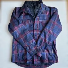 フード付きチェックジャケット