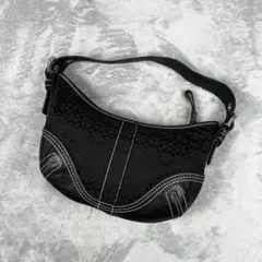 Coach Hobo Hand Bag Signature Black