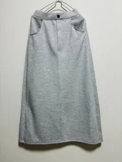 しまむら スウェット ロング スカート ライトグレー M