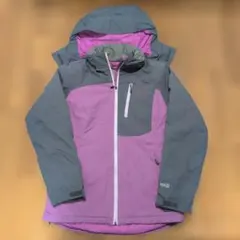 レディースL.L.Bean マウンテンパーカー グレー×パープル