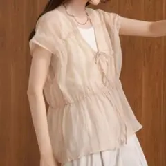 Bab 前後2WAYギャザーブラウス サンドベージュ M