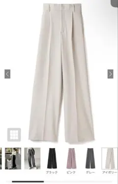 センタープレスワイドタックロングパンツ[gm615]