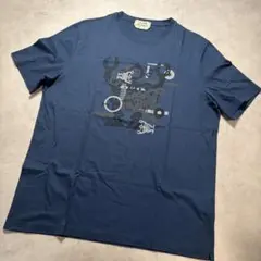 HERMES エルメス Tシャツ ロボットデザイン 半袖 ネイビー Lのサムネイル