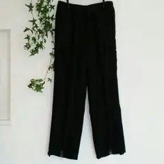 お値下げ！美品☆カルバン・クライン麻パンツ　黒　カーゴ風