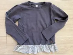 après les cours 長袖カットソー 120パープルグレーフリル付き