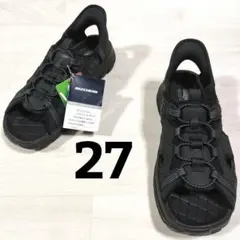 新品 スケッチャーズ スリップインズ リヴォルテッドメリック サンダル 27 黒