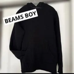 BEAMS BOYニットパーカー黒 ニットパーカービームスボーイ　ウール100のサムネイル