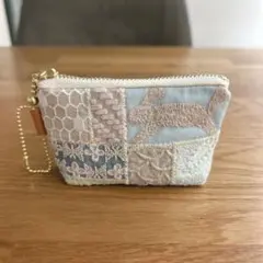 ミナペルホネン　ミニミニポーチ　レア　ハンドメイド　注意あり