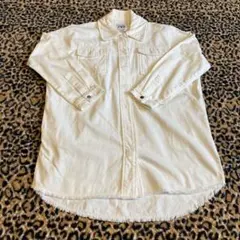 ZARA ホワイト デニムジャケット フリンジヘム