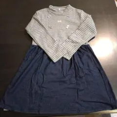 130cm ストライプ柄ワンピース