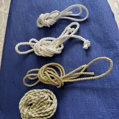 編み込みロープ4本セット ゴールド　ホワイト髪飾り　帯じめ