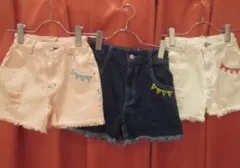 新品ALGYアルジー　ダメージデニムショートパンツ150 ピンク色違い有り