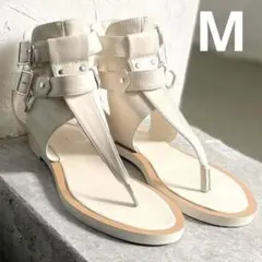 ￥12100新品Ungridアンクルストラップフラットサンダル ホワイトMサイズのサムネイル