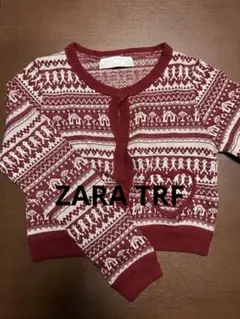 ZARA trafaluc☆ノルディック柄　カーディガン　赤　小さめ