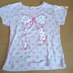 【マザウェイズ】半袖　Tシャツ　ピンク　リボンのサムネイル