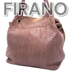 FIRANO フィラノ トートバッグ ピンク レザー 肩掛け 総柄 大容量
