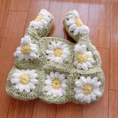 【ハンドメイド】かぎ編み フラワーモチーフ ミニバック