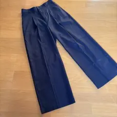 VIS ビス　ワンタックワイドパンツ　ネイビー　L ブラック