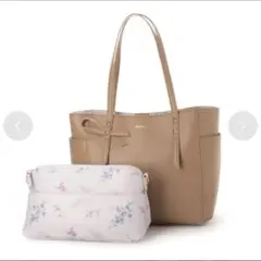 MISCH MASCH 花柄 2way トートバッグ A4 ベージュ