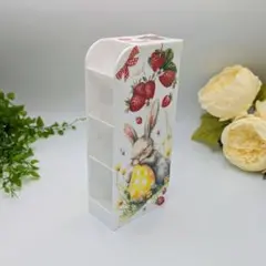 タワーペンスタンド パスクワーレの夢うさぎ 苺 デコパージュ ハンドメイド