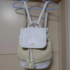 grove　ホワイト×ベージュ かごリュックのサムネイル