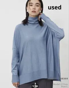 PLST ラメポンチョセーター ブルーS