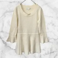 組曲　KUMIKYOKU 2 オンワード　白　ホワイト　ニット　セーター　フリル