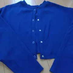 青色 長袖ニットカーディガン Mサイズ