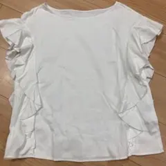 イネド　フリル袖 ホワイト Tシャツ9号のサムネイル