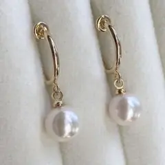 あこや真珠 フープイヤリング Akoya Pearl M833