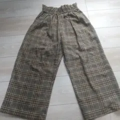 GU チェック柄 ロングパンツ 130