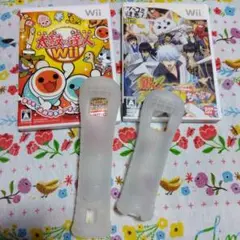 動作未確認　wii　太鼓の達人　銀魂　ソフト　＆　シリコンカバー　セット