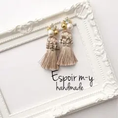 大人可愛い♡極上  コットンパール ゴールド贅沢タッセル ピアス （43）