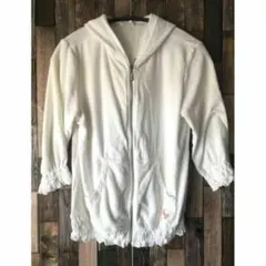 ホワイト ジップアップパーカー2800円割引き♪