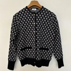 【美品】ROPE モノグラムクールネックカーディガン　38のサムネイル