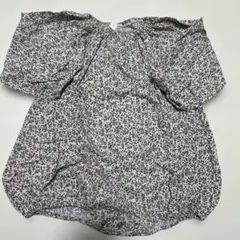 monbebe 長袖 ロンパース リーフ柄 L