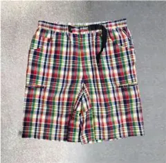 00s Columbia checked wide shorts L tech - メルカリ
