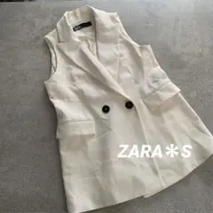 ZARA＊アイボリー＊ダブルボタンベスト＊S