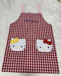 Hello Kitty エプロン レッド ギンガムチェック　ハローキティのサムネイル