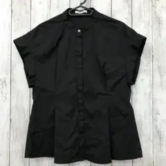 【 OPAQUE.CLIP 】UVバンドカラー ペプラムシャツ ブラウス